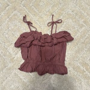 xs ruched, patterned, flowy, tie string tank top